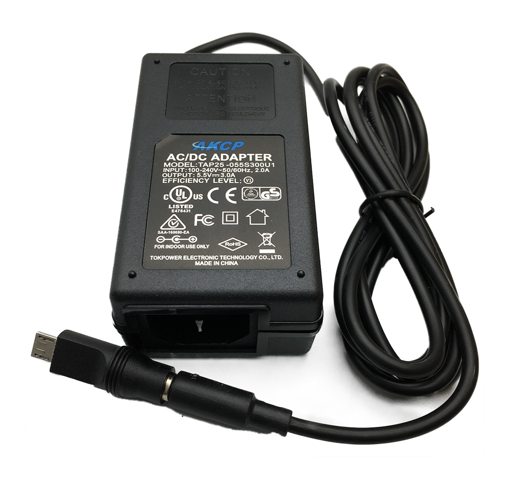 AKCP - 5AVAC3USB - Power Supply with IEC inlet and USB adapter