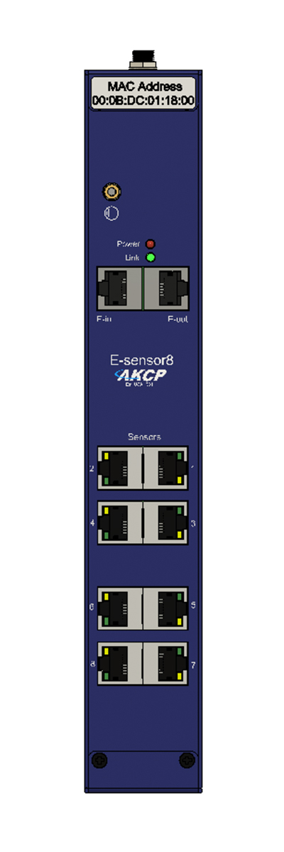 AKCP - E-Sensor8 - Expansion with 8 Ports and DIN rail mounting